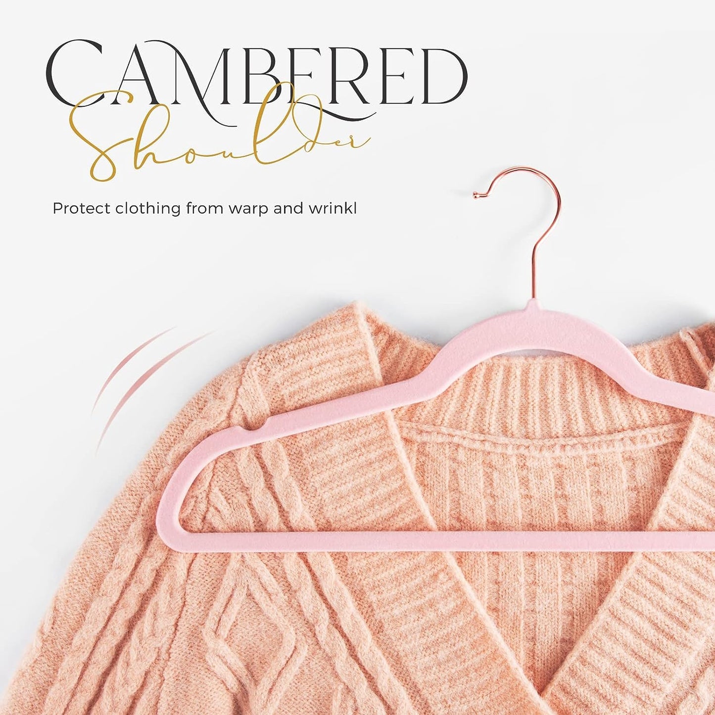 HOUSE DAY 17.5 Inch Gold Hook Velvet Hangers Pink 60 Pack