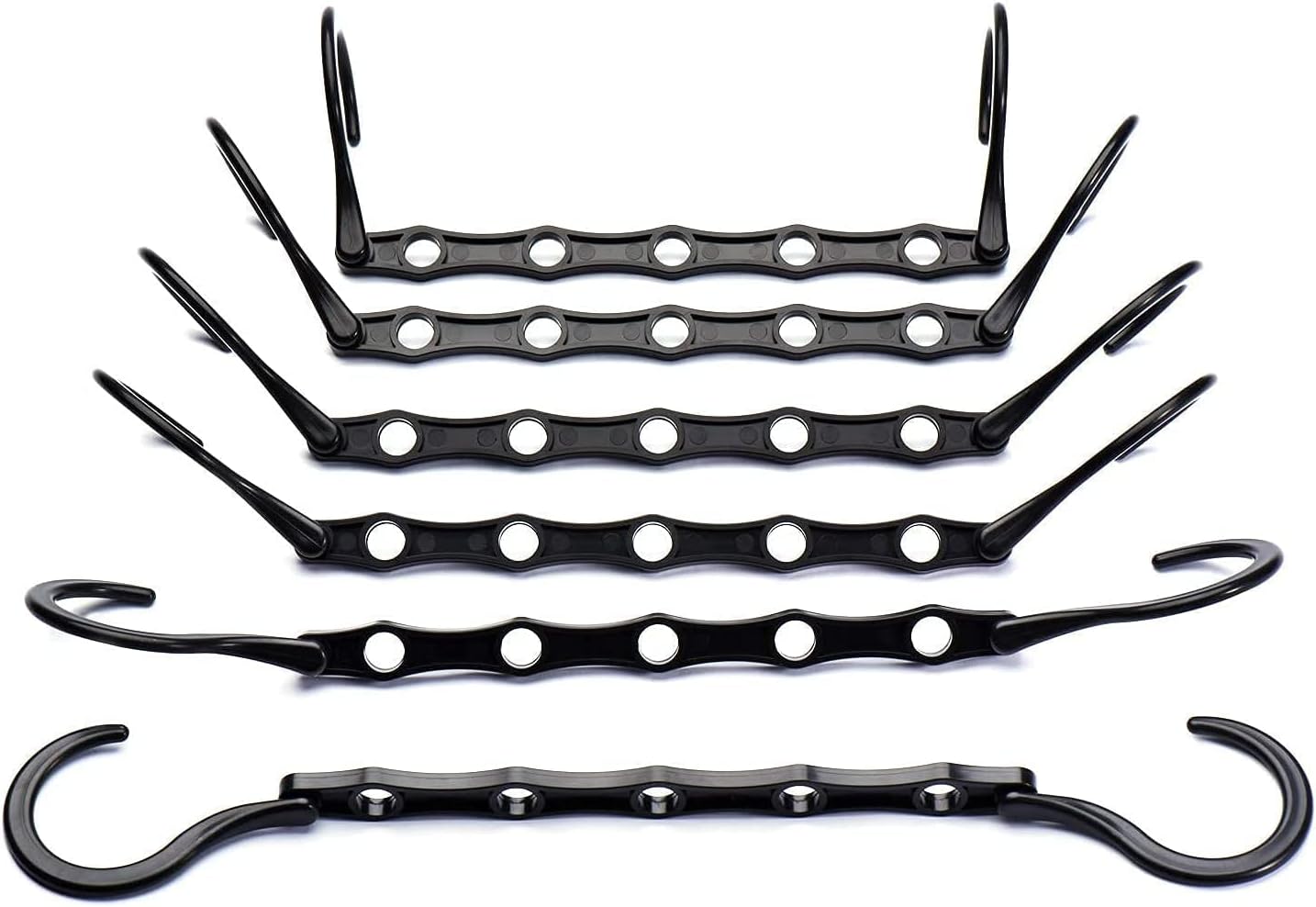 HOUSE DAY 15 Inch Plastic Hangers Space Saving Organizers Black