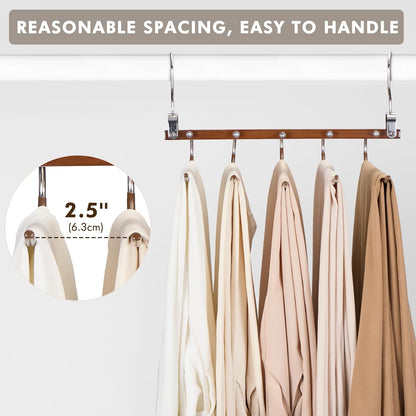 HOUSE DAY Pants Hangers Space Saving, Wood Jean Hangers for Closet 2 pack