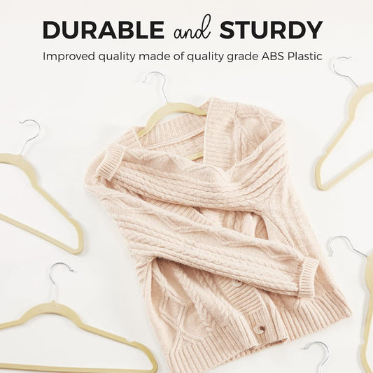 HOUSE DAY Beige Velvet Hangers 50 Pack