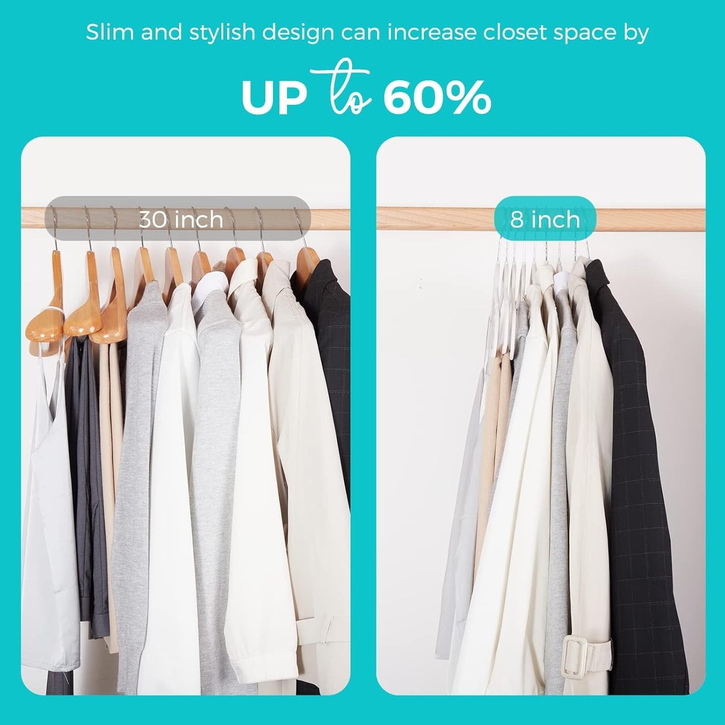 HOUSE DAY White Velvet Hangers 50 Pack