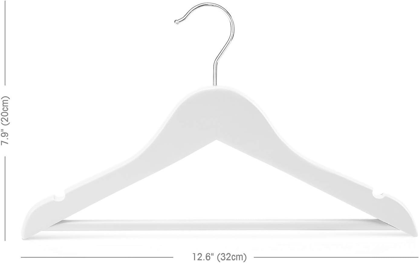 HOUSE DAY 12.6X7.9 Inch Wooden Childrens Hangers Kids Hangers White 20 Pack
