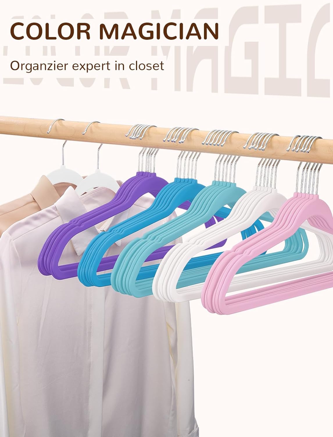 HOUSE DAY 17.5 Inch Plastic Hangers White 20 Pack
