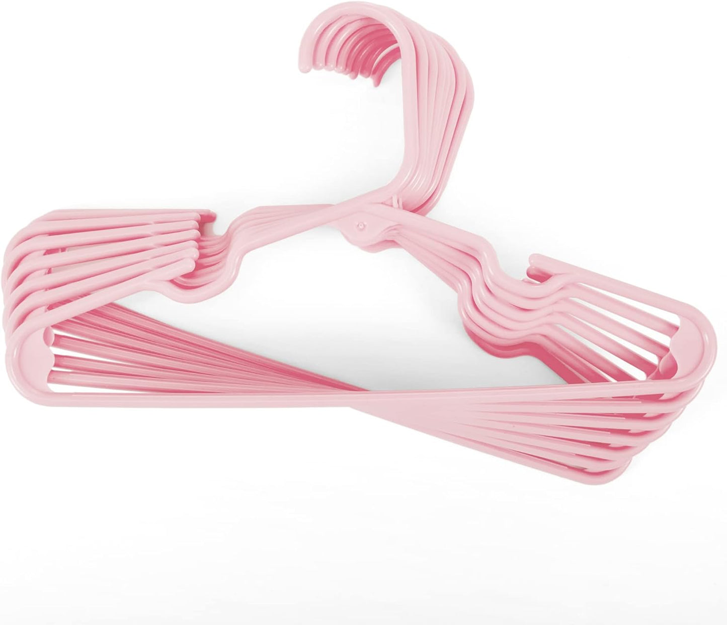 HOUSE DAY 11.7x6.5 Inch Kids Plastic Hangers Baby Hangers Pink 40 Pack