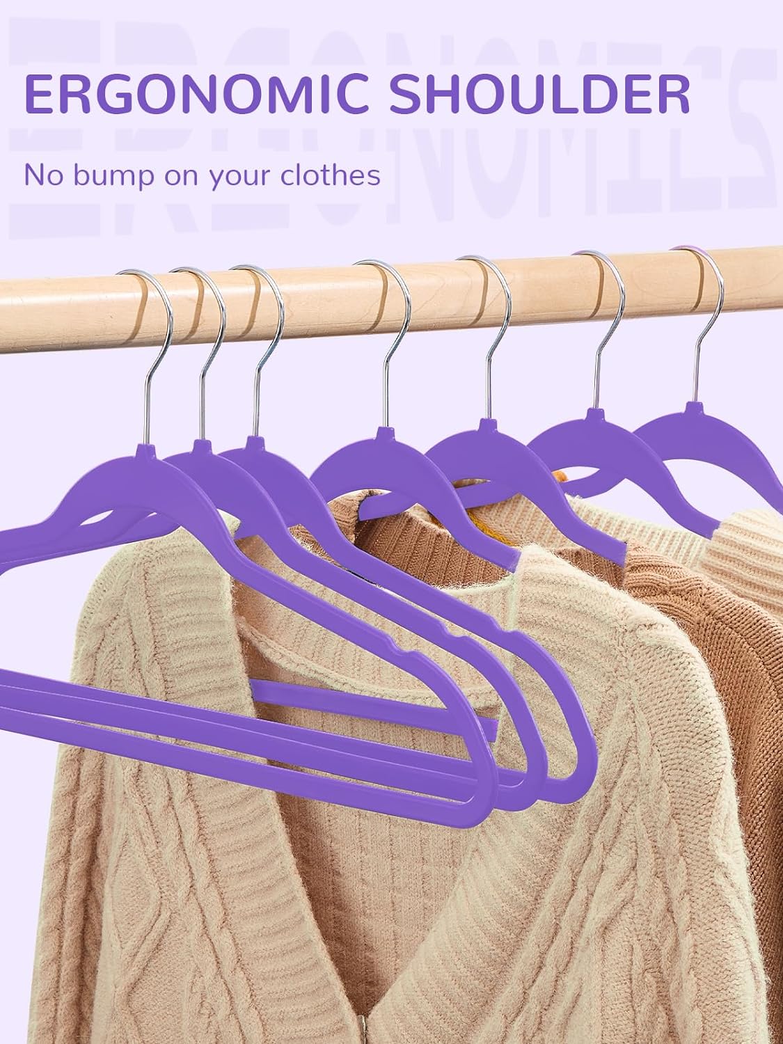 HOUSE DAY 17.5 Inch Plastic Hangers Purple 20 Pack