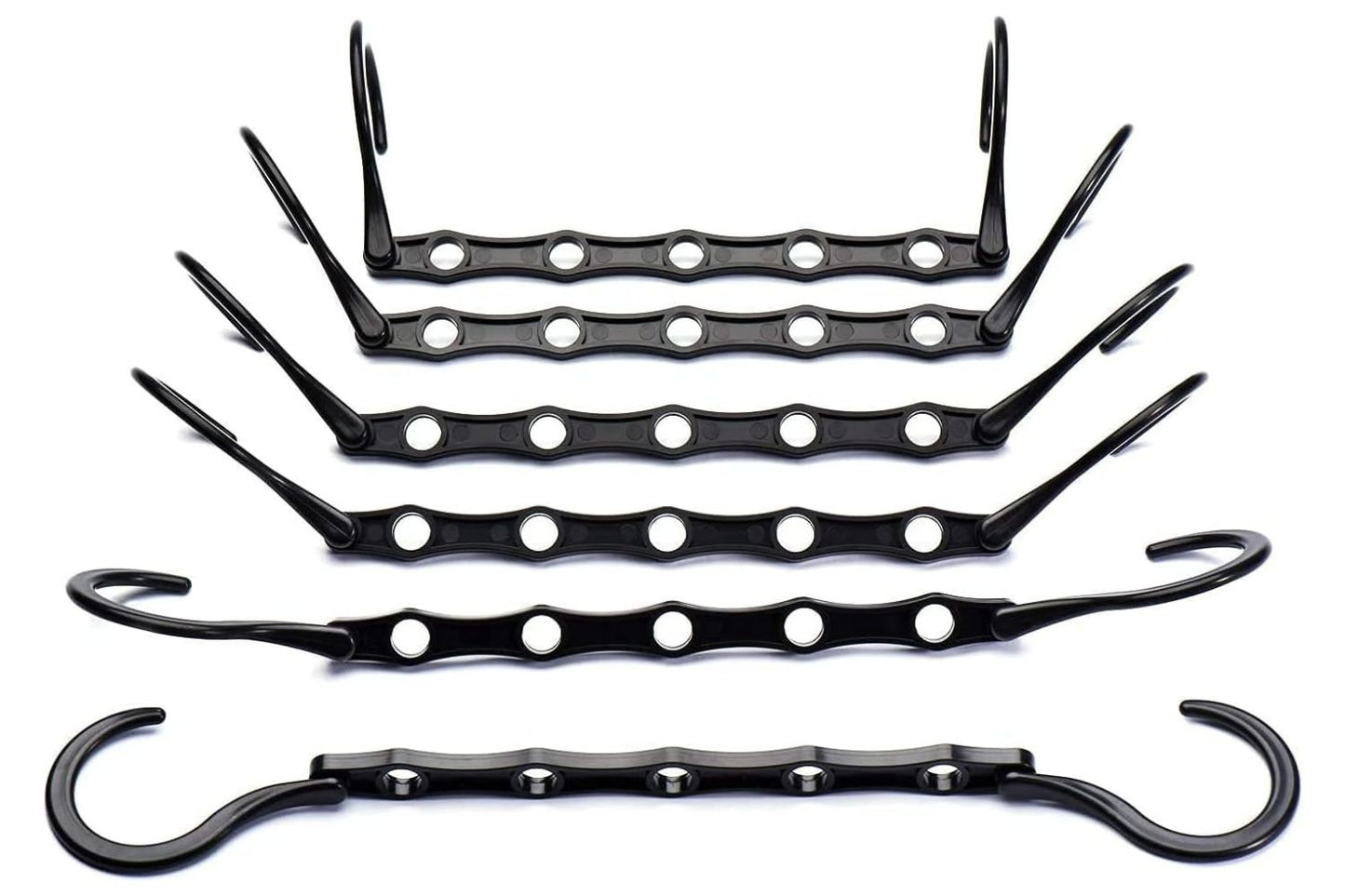 HOUSE DAY 15 Inch Plastic Hangers Space Saving Organizers Black