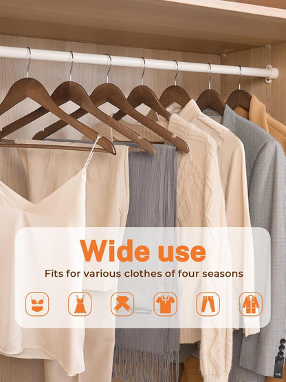 HOUSE DAY Walnut Premium Wooden Hangers 20 Pack