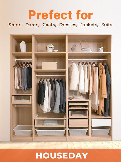 HOUSE DAY Walnut Premium Wooden Hangers 20 Pack