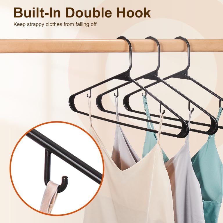 HOUSE DAY 16.5x9.3 Inch Plastic Hangers 60 Pack