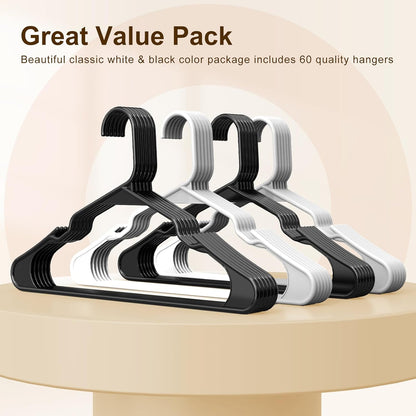 HOUSE DAY White Plastic Hangers 60 Pack