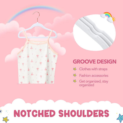 HOUSE DAY 11.8 Inch Velvet Baby Toddler Hangers 60 Pack White
