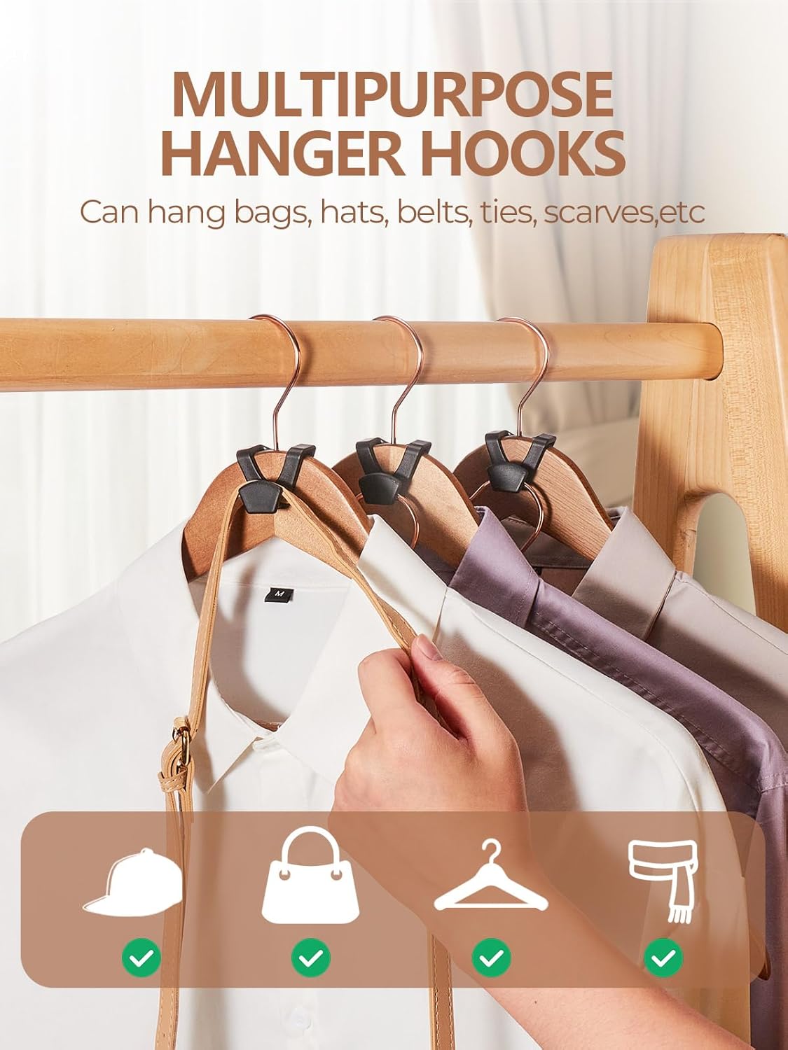 HOUSE DAY Black Space Saving Hanger Hooks 60 Pack