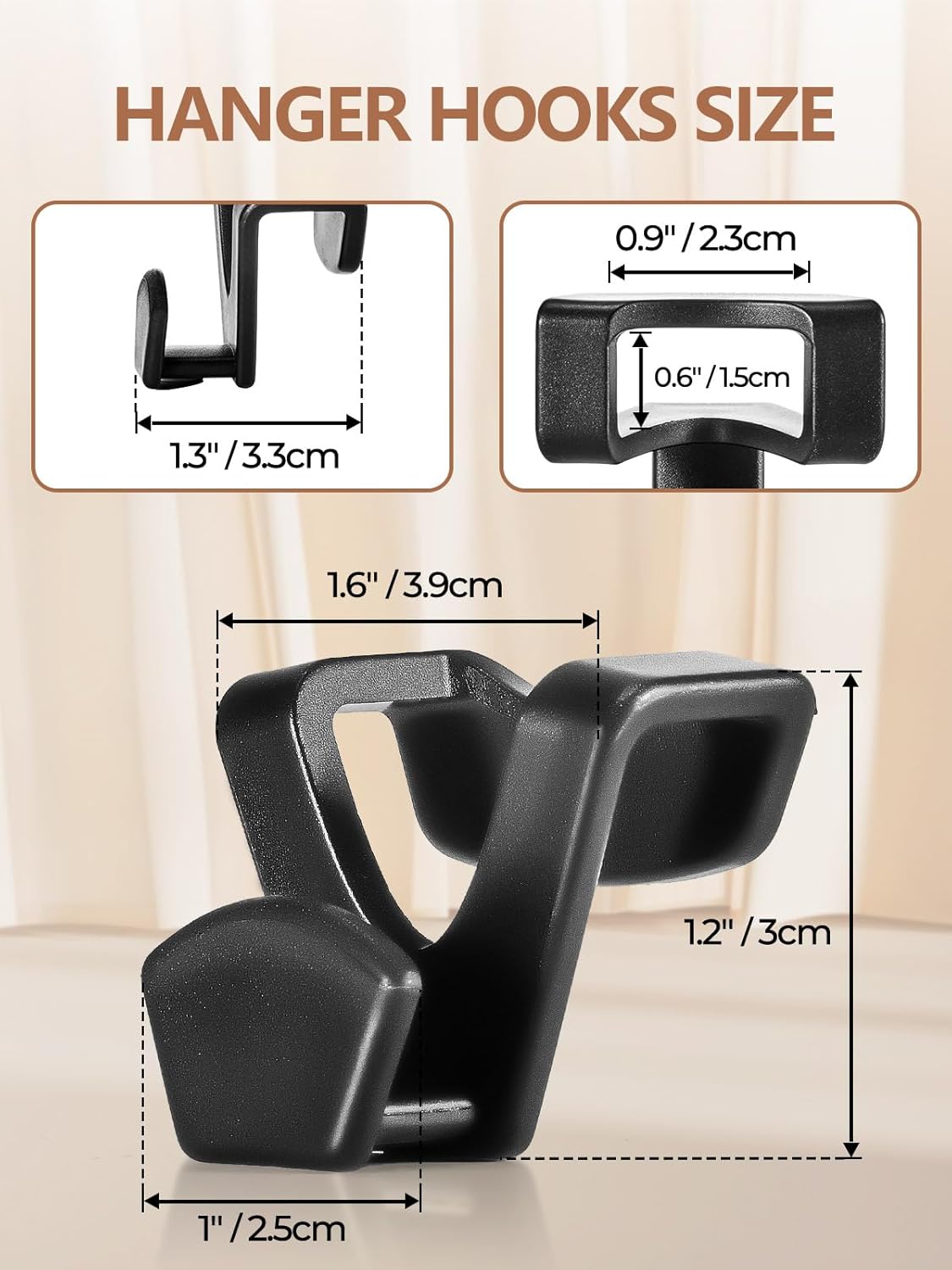 HOUSE DAY Black Space Saving Hanger Hooks 60 Pack