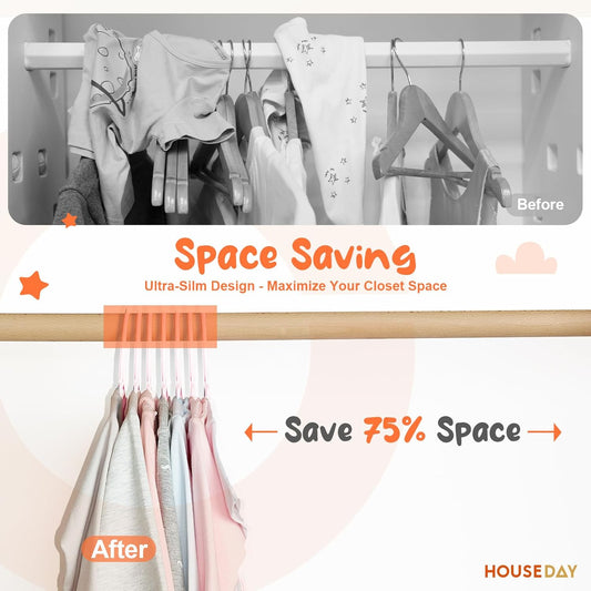 HOUSE DAY 11 Inch Non-Slip Durable Plastic Baby and Kids Hangers
