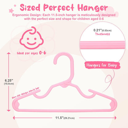 HOUSE DAY 11 Inch Non-Slip Durable Plastic Baby and Kids Hangers