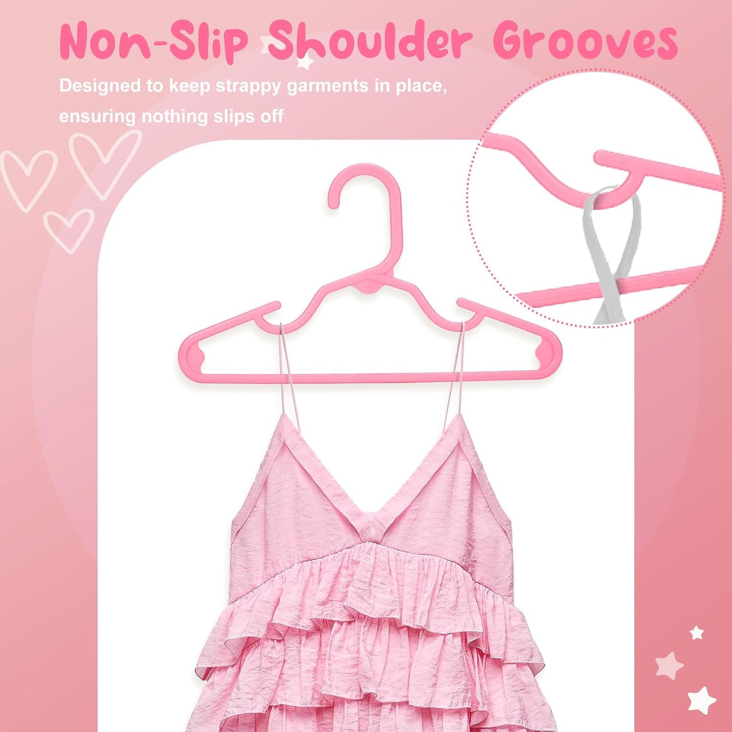 HOUSE DAY 11 Inch Non-Slip Durable Plastic Baby and Kids Hangers