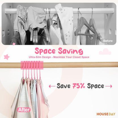 HOUSE DAY 11 Inch Non-Slip Durable Plastic Baby and Kids Hangers