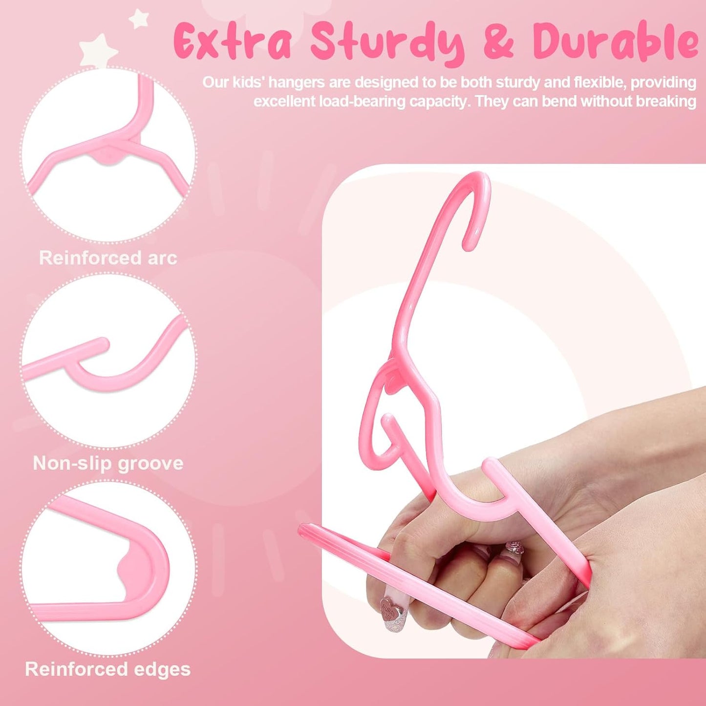HOUSE DAY 11 Inch Non-Slip Durable Plastic Baby and Kids Hangers