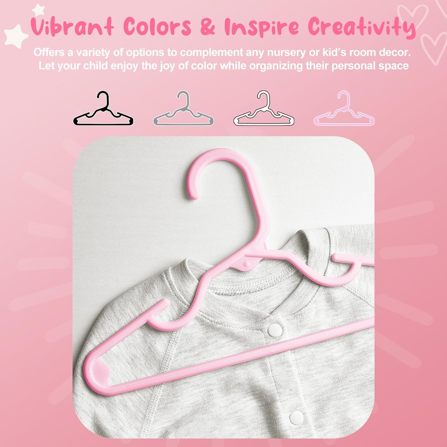 HOUSE DAY 11 Inch Non-Slip Durable Plastic Baby and Kids Hangers