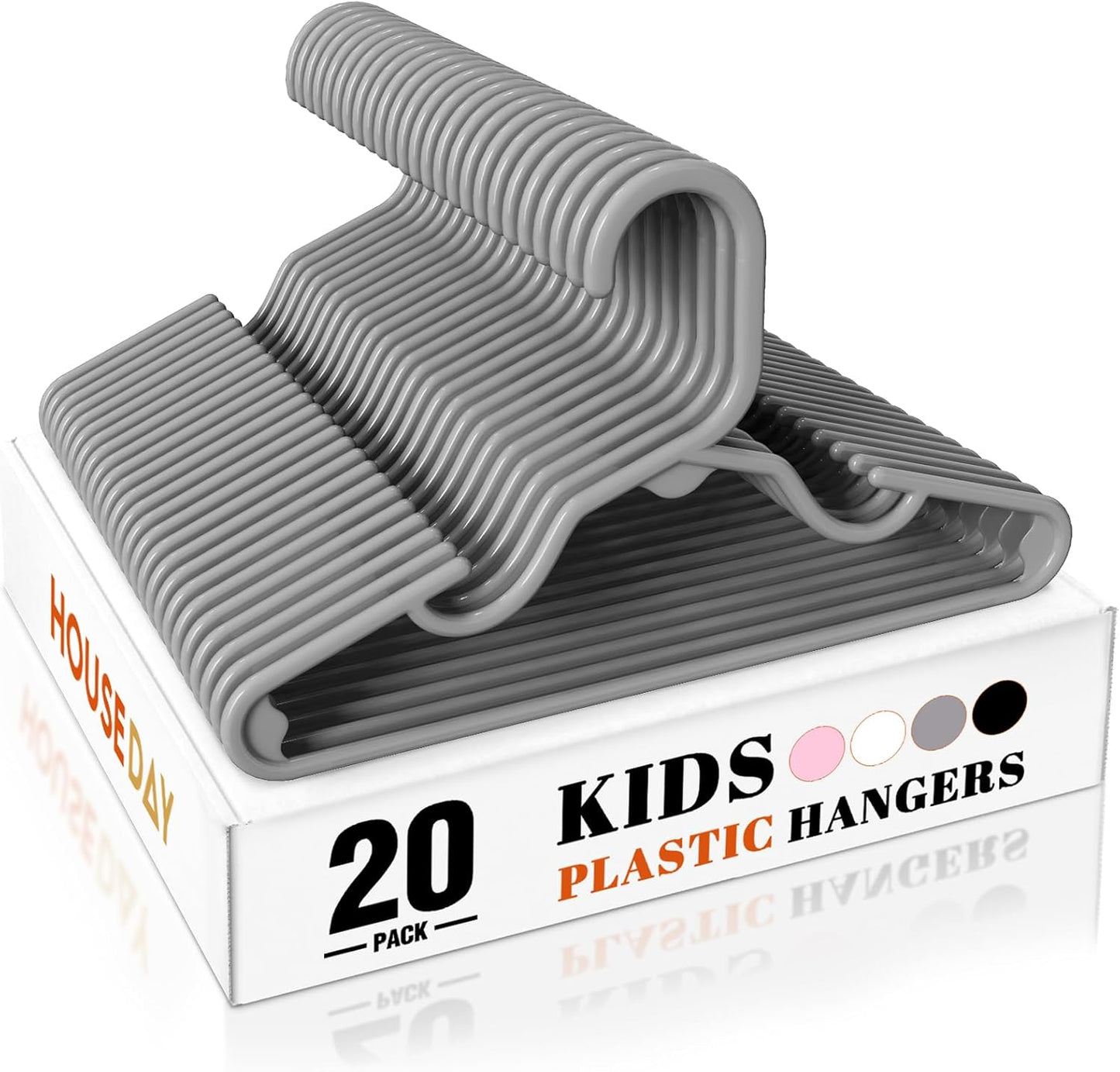 HOUSE DAY 11 Inch Non-Slip Durable Plastic Baby and Kids Hangers