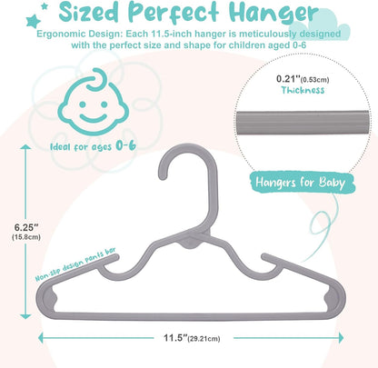 HOUSE DAY 11 Inch Non-Slip Durable Plastic Baby and Kids Hangers
