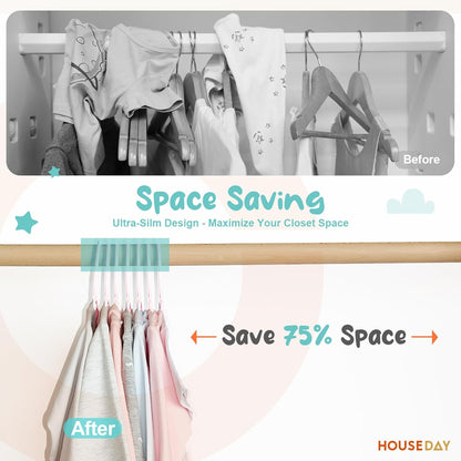 HOUSE DAY 11 Inch Non-Slip Durable Plastic Baby and Kids Hangers