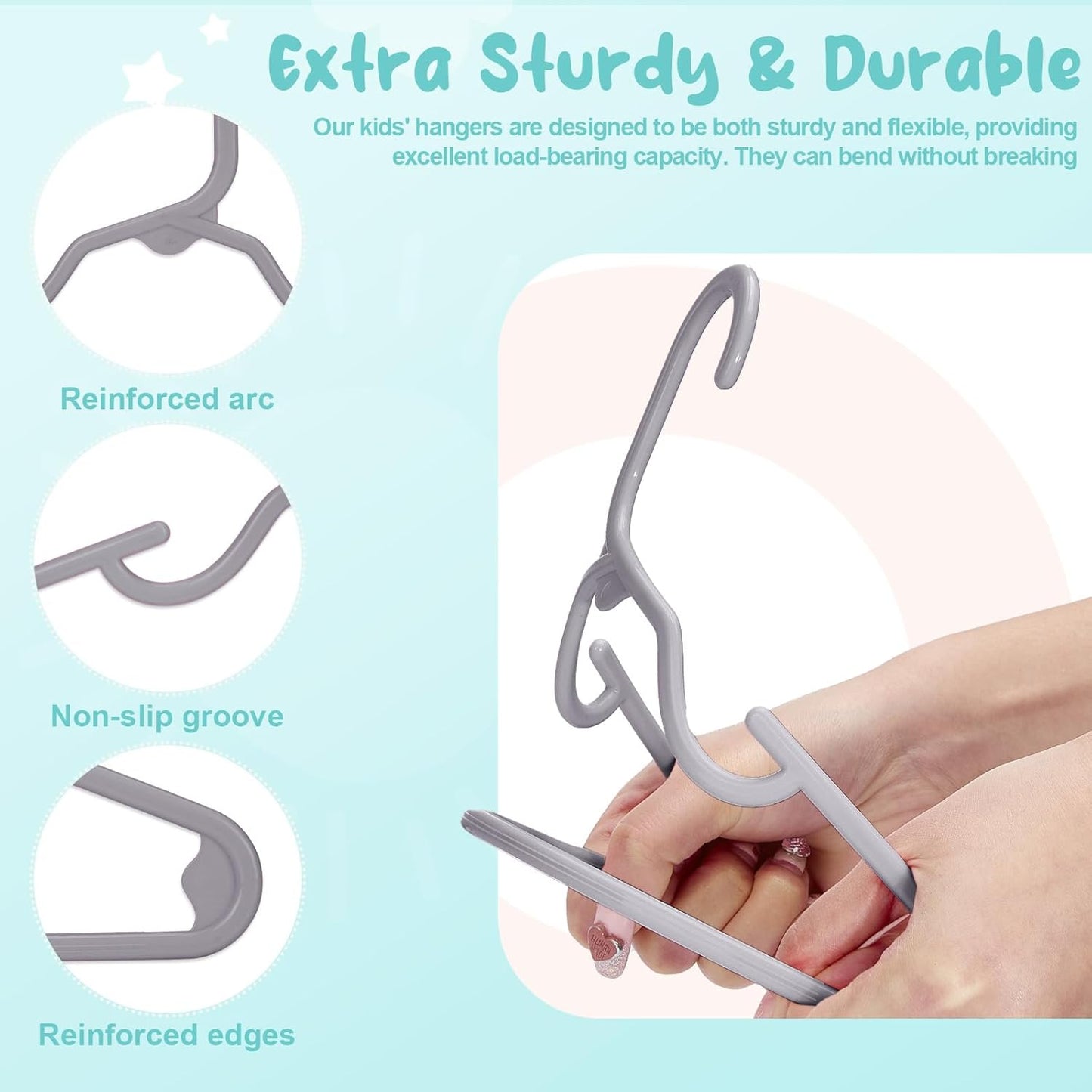 HOUSE DAY 11 Inch Non-Slip Durable Plastic Baby and Kids Hangers