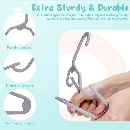 HOUSE DAY 11 Inch Non-Slip Durable Plastic Baby and Kids Hangers