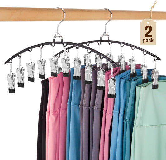 HOUSE DAY Legging Organizer, Metal Yoga Pants Hanger 2 Pack w/10 Clips