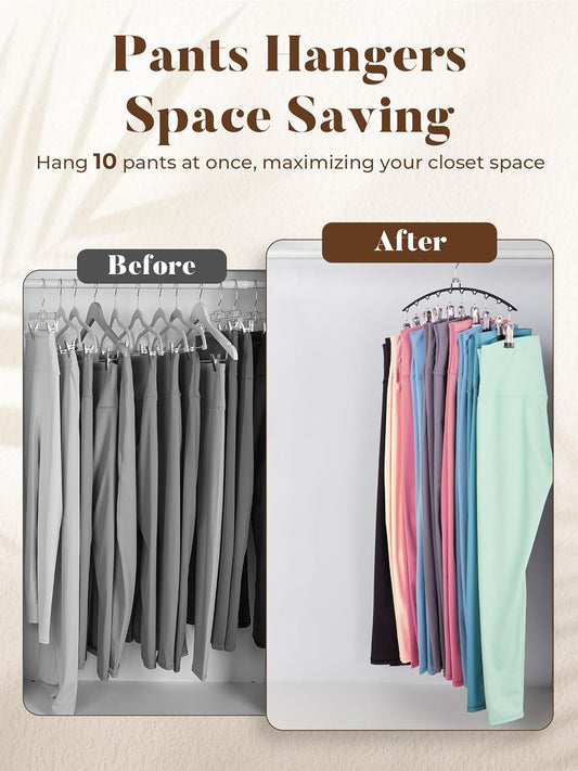 HOUSE DAY Legging Organizer, Metal Yoga Pants Hanger 2 Pack w/10 Clips