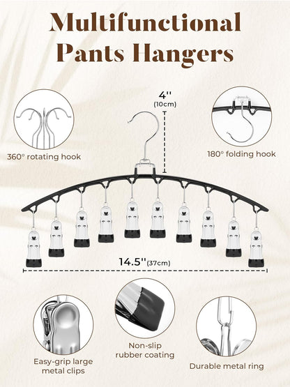 HOUSE DAY Legging Organizer, Metal Yoga Pants Hanger 2 Pack w/10 Clips