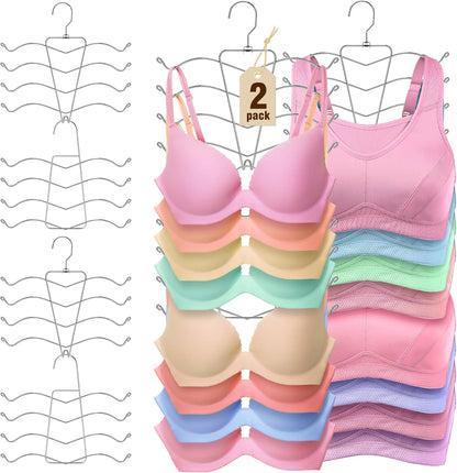 HOUSE DAY Multi-Use Bra Organizer Metal Hanger for Closet Storage 2 Pack