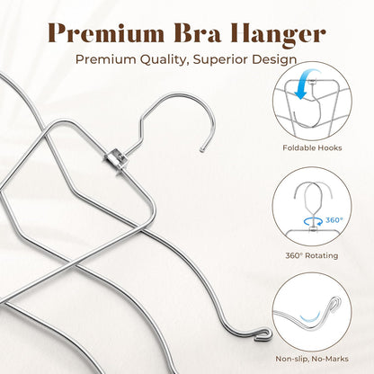 HOUSE DAY Multi-Use Bra Organizer Metal Hanger for Closet Storage 2 Pack