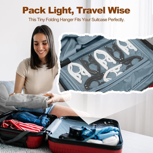 HOUSE DAY Collapsible and Foldable Plastic Travel Hangers with Clips