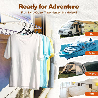 HOUSE DAY Collapsible and Foldable Plastic Travel Hangers with Clips