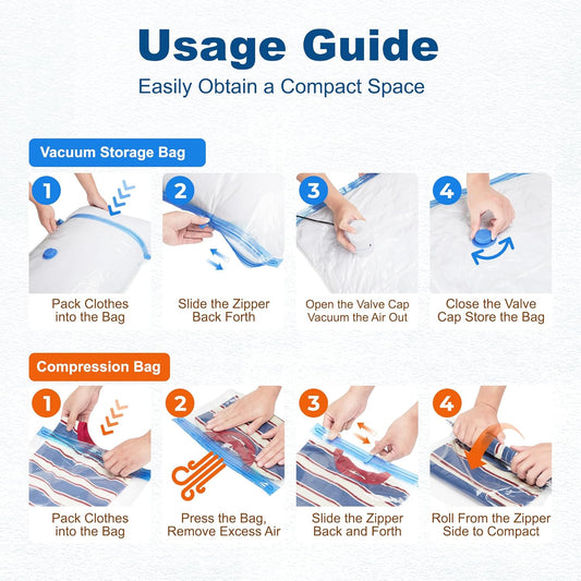 HOUSE DAY Space Saver Vacuum Bags for Travel and Home with Electric Pump 18 Pack