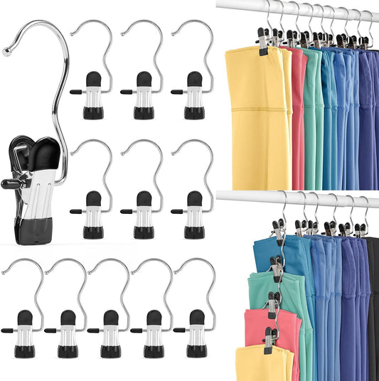 HOUSE DAY Legging Hanger Organizer with Rubber-Coated Clips for Yoga Pants, Workout Sets, Boots, Hats